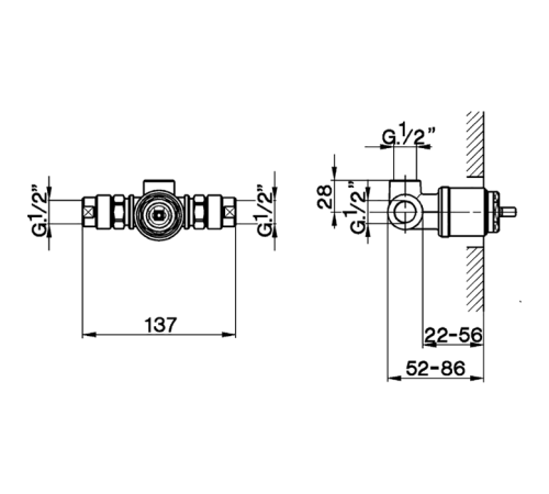 Встраиваемая часть смесителя Cisal для душа однорычажная ZA00431004