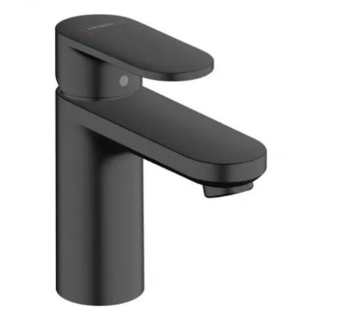 Смеситель для раковины Hansgrohe Vernis Blend 100 однорычажный без сливного гарнитура матовый черный 71580670