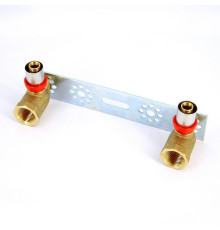 Водорозетка пресс-В двойная на планке с вертикальной подводкой TIEMME 16х1/2 1650024