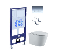 Комплект инсталляции AQUATEK ВЕГА-1905-016 рама INS-0000012 кнопка KDI-0000016 унитаз AQ1905-00 крепеж KKI-0000002