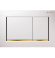 Смывная клавиша Geberit Omega30 для двойного смыва белый/позолота 115.080.KK.1