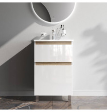 Тумба под раковину напольная AM.PM X-Joy 55 см 2 ящика белый глянец M85AFSX0552WG