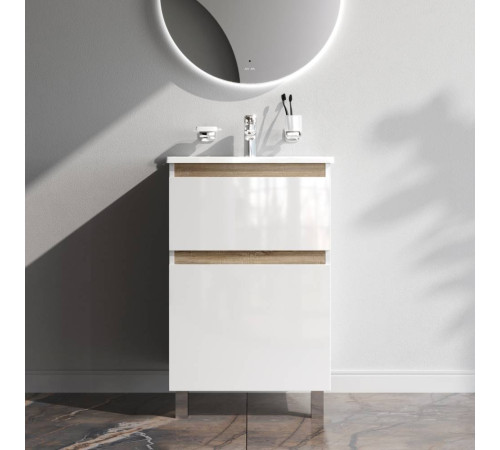 Тумба под раковину напольная AM.PM X-Joy 55 см 2 ящика белый глянец M85AFSX0552WG