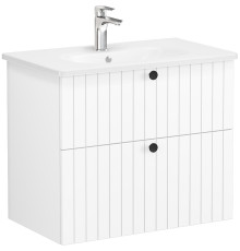 Тумба с раковиной VitrA Root Groove 80 см 2 ящика матовый белый 69436