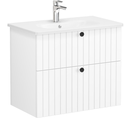 Тумба с раковиной VitrA Root Groove 80 см 2 ящика матовый белый 69436