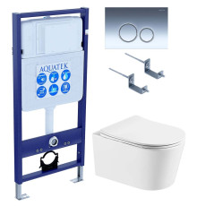 Комплект инсталляции AQUATEK ОБЕРОН T (рама INS-0000012, крепеж KKI-0000002, клавиша KDI-0000018, унитаз AQ1365T-00 soft-close) INS-0000012/KKI-0000002/KDI-0000018/AQ1365T-00