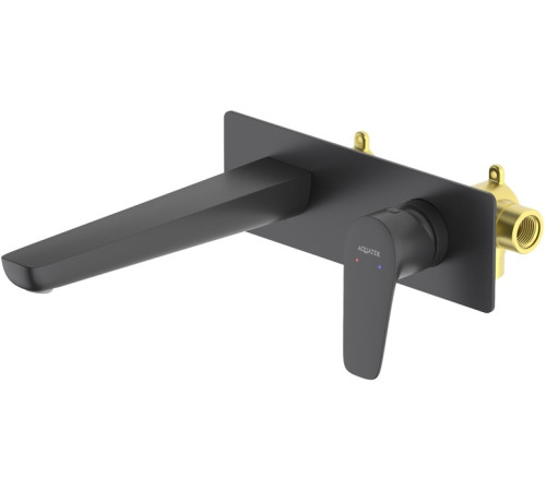 Смеситель для раковины AQUATEK БЕТТА настенный скрытого монтажа матовый черный AQ1113MB
