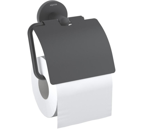 Бумагодержатель с крышкой Aquanet Оберон матовый черный AQ4209MB