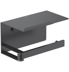 Бумагодержатель с полкой Aquanet Libra AQ4929MB матовый черный AQ4929MB