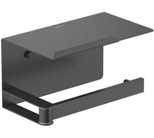 Бумагодержатель с полкой Aquanet Libra AQ4929MB матовый черный AQ4929MB