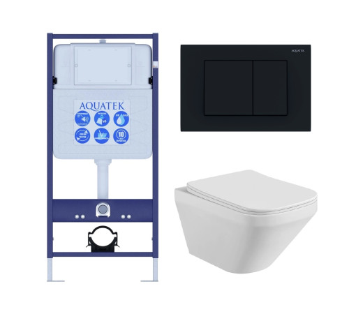 Комплект инсталляции 4 в 1 Aquatek Лира-012 рама Standard INS-0000012 и унитаз AQ1155-00 ЛИРА-012 4в1