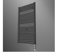 Полотенцесушитель электрический Irsap Ares 580x1118 мм 700 Вт 22 трубки с выключателем черный матовый EIM058IK1IR01NNN