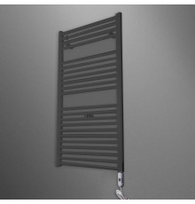 Полотенцесушитель электрический Irsap Ares 580x1118 мм 700 Вт 22 трубки с выключателем черный матовый EIM058IK1IR01NNN