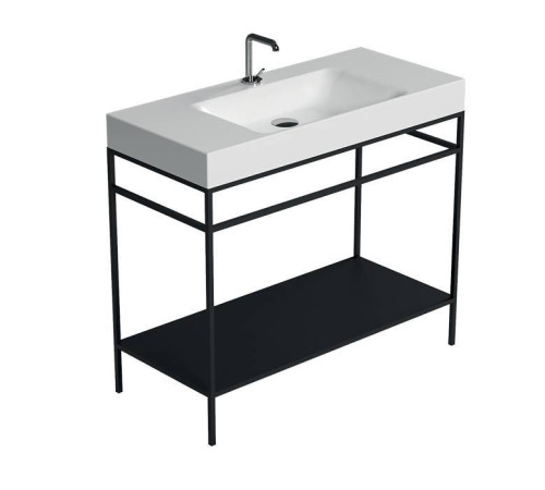 Раковина Kerasan Cento 100х45 см со стальной напольной структурой 355001/924431