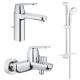 Набор для ванны GROHE Eurosmart Cosmopolitan 3 в 1 со смесителями и душевым гарнитуром 1000179
