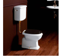 Унитаз SIMAS Arcade 36.5х72 см со средним бачком выпуск в пол белый/золото AR801bi / AR812bi / D11oro