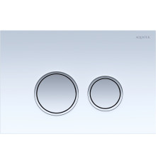 Панель смыва KDI 006E1 белая закаленное стекло круглая клавиша ободок хром KDI-0000028