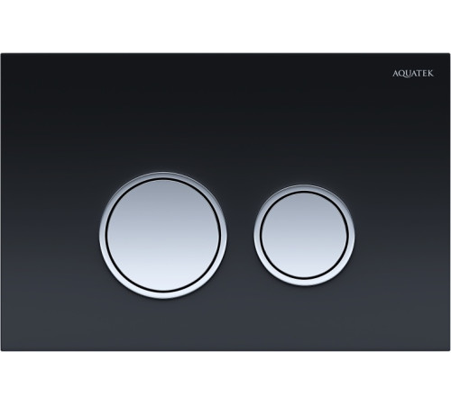 Панель смыва KDI 006E3 черная закаленное стекло круглая клавиша ободок хром KDI-0000029