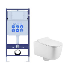 Комплект инсталляции Aquatek Лугано рама Standard INS-0000012 и унитаз AQ2002-00 ЛУГАНО