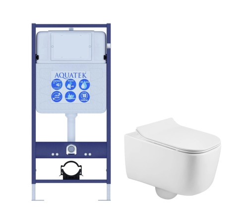 Комплект инсталляции Aquatek Лугано рама Standard INS-0000012 и унитаз AQ2002-00 ЛУГАНО