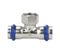 Тройник раструбный Varmega Inox Press с внутренней резьбой 28х1/2х28 мм VM720280428