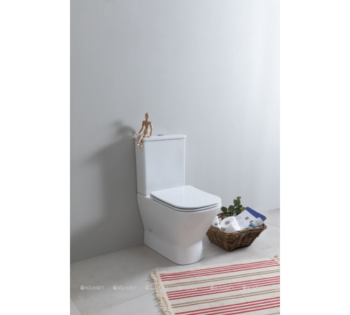 Чаша напольного унитаза Aquanet Fine-C Rimless с сиденьем Soft Close Slimseat FINE-C
