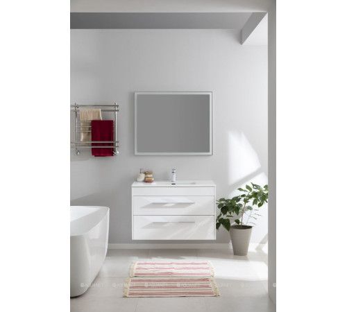 Зеркало Aquanet Гласс 100 LED белый глянец 00274134