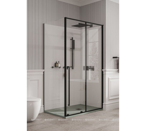 Верхний душ Allen Brau INFINITY с держателем 430 мм 300x300 мм черный матовый 5.21A19-31