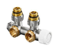 Узел нижнего подключения Oventrop Multiblock T угловой 3/4 x 1/2 НР латунь 1184084