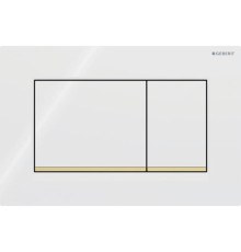 Клавиша смыва Geberit Sigma30 для двойного смыва квадратная белый/позолота 115.883.KK.1