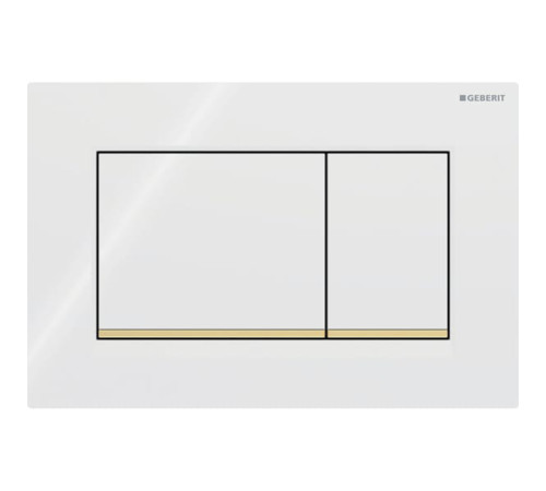Клавиша смыва Geberit Sigma30 для двойного смыва квадратная белый/позолота 115.883.KK.1