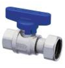 Кран шаровой FAR 1/2 ВР - накидная гайка 3/4 бабочка синяя 3047 12BC