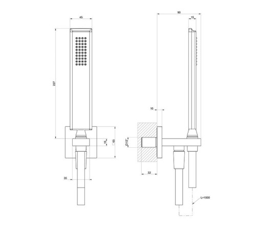 Гигиенический душ Gessi Eleganza со шлангом 150 см и держателем Antique Brass 46123#713