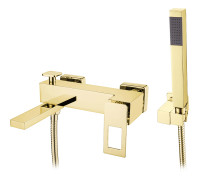 Смеситель для ванны Boheme Q с душевым комплектом золото 143-GG
