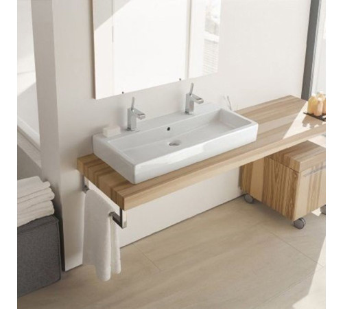 Раковина подвесная Duravit Vero 100х47 см 2 отверстия с переливом белая 0454100024