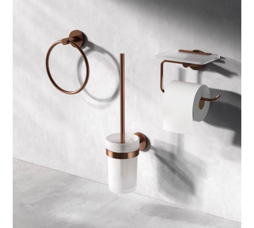 Стойка с ершиком для туалета AM.PM X-Joy розовое золото A85A33344