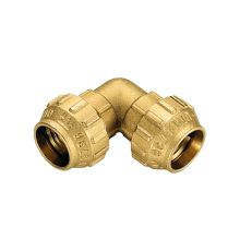 Угольник компрессионный TIEMME 25х25 мм для труб ПНД латунный 3400012