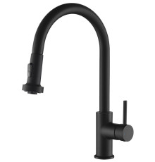 Смеситель для кухни Timo Saona 192 мм выдвижной излив 2 режима черный 2316/03FL