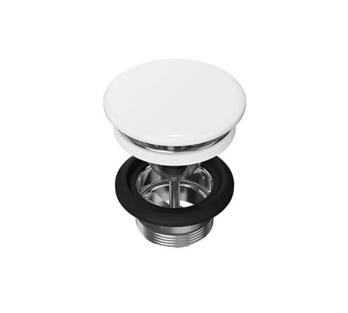 Донный клапан Kerama Marazzi клик-клак для раковины белый глянцевый DRR.2\WHT