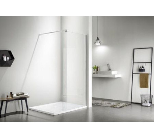 Душевая перегородка Aquanet Walk in 1400x2000 мм профиль хром прозрачное стекло 8 мм AQ.WI.140.1CH