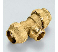 Тройник компрессионный Tiemme для труб ПНД 40х1 1/4 НР 3400075