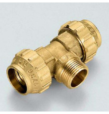 Тройник компрессионный Tiemme для труб ПНД 40х1 1/4 НР 3400075