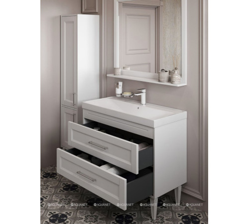 Тумба под раковину Aquanet Бостон New 100 белый сатин 00306369
