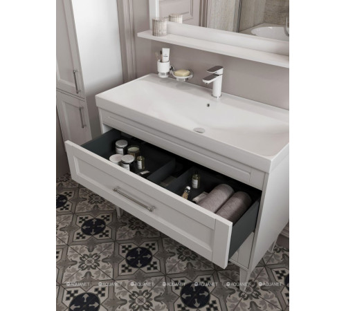 Тумба под раковину Aquanet Бостон New 100 белый сатин 00306369