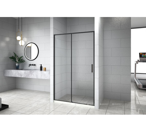 Душевая дверь в нишу Aquanet Pleasure Evo 1400 мм черный анод Easy Clean AE65-N140-BT