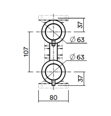 Внутренняя часть смесителя для душа Quadro Design FixKit Black Gold IN047ON