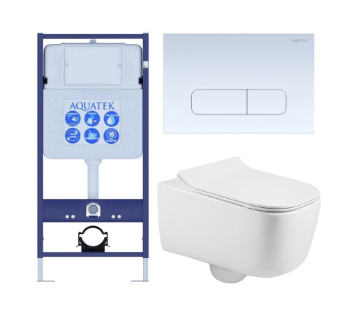 Комплект инсталляции 4 в 1 Aquatek Лугано-013 рама Standard INS-0000012 и унитаз AQ2002-00 ЛУГАНО-013 4в1