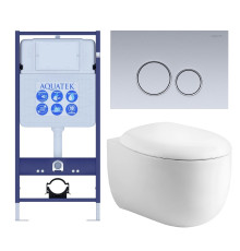Комплект инсталляции 4 в 1 AQUATEK АЛЬТАИР (рама INS-0000012, кнопка KDI-0000019, унитаз AQ1980-00) cm-019