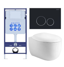 Комплект инсталляции 4 в 1 AQUATEK АЛЬТАИР (рама INS-0000012, кнопка KDI-0000020, унитаз AQ1980-00) cm-020