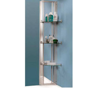 Стойка для ванной Samo Classic 29х22х140 см с зеркалом и полками хром KS160ULU